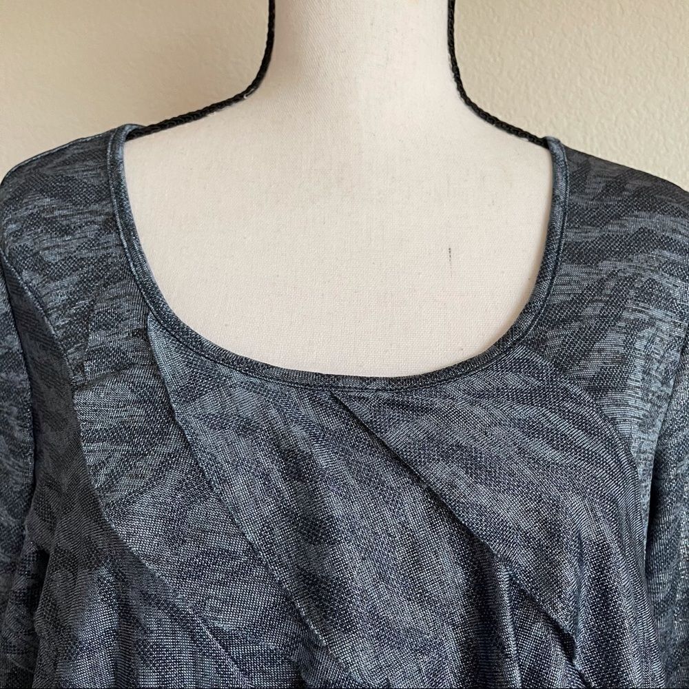 Elementz Blue Ruffle Front Top, Medium‎ - Picture 5 of 11